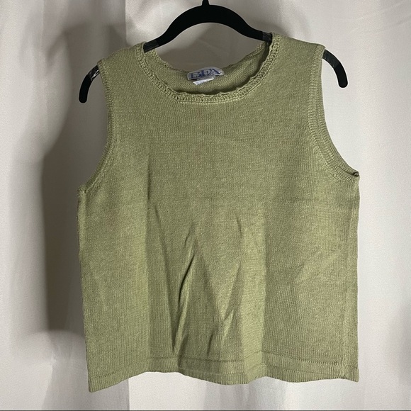 BFA Vintage Tank Top Lattice Crochet Cardigan Set Sleeveless Sweater Tank Top - Picture 6 of 12